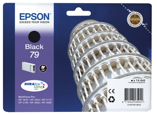 Epson Tower of Pisa Singlepack Black 79 DURABrite Ultra Ink Epson Tower of Pisa Singlepack Black 79 DURABrite Ultra Ink